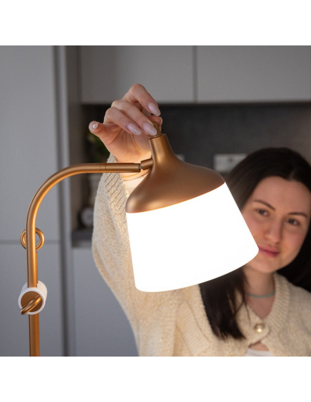 Lampada da tavolo con lente d'ingrandimento, vassoio e pinza per telefono Daylight Anita