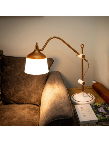 Lampada da tavolo con lente d'ingrandimento, vassoio e pinza per telefono Daylight Anita