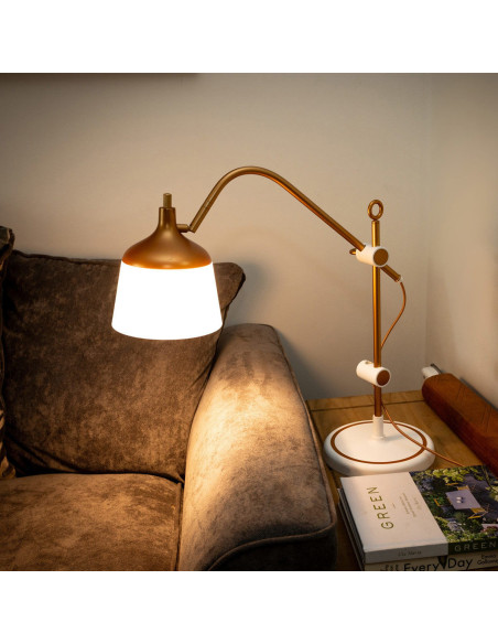 Lampada da tavolo con lente d'ingrandimento, vassoio e pinza per telefono Daylight Anita