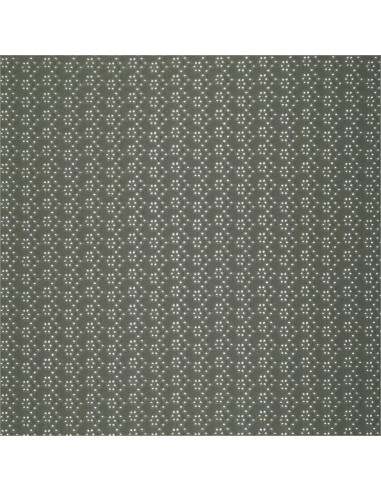 Tessuto ricamato inglese elasticizzato - Kaki scuro