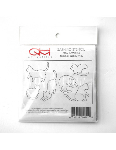 Set di 2 modelli per stencil sashiko - Neko