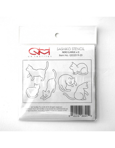 Set di 2 modelli per stencil sashiko - Neko