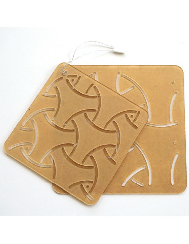 Set di 2 modelli per stencil sashiko - Maru-Bishamon