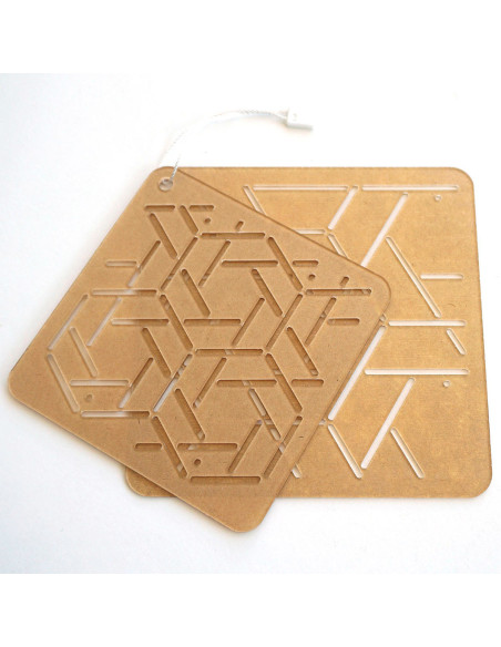 Set di 2 modelli per stencil sashiko - Musubi-Kasane-Kikkou