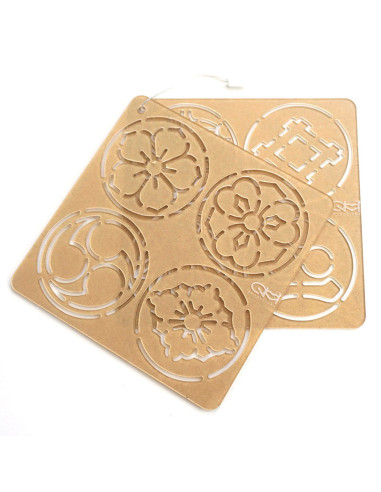 Set di 2 modelli per stencil sashiko - Ka-mon
