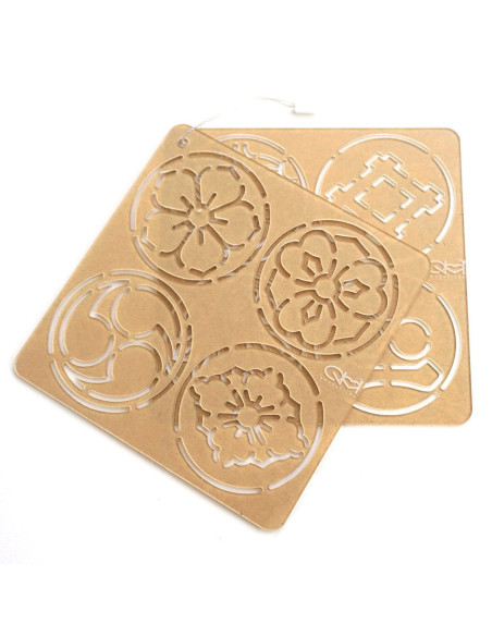 Set di 2 modelli per stencil sashiko - Ka-mon