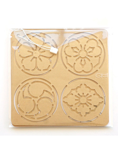 Set di 2 modelli per stencil sashiko - Ka-mon