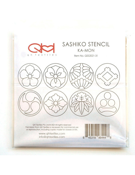 Set di 2 modelli per stencil sashiko - Ka-mon