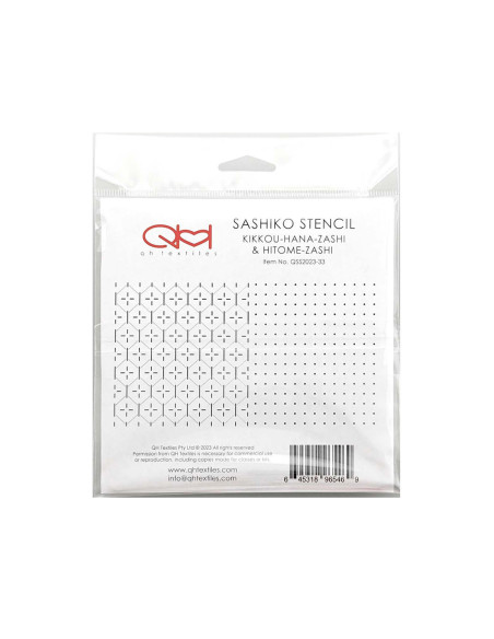 Set di 2 modelli per stencil sashiko - Kikkou-Hana-Zashi & Hitome-Zashi