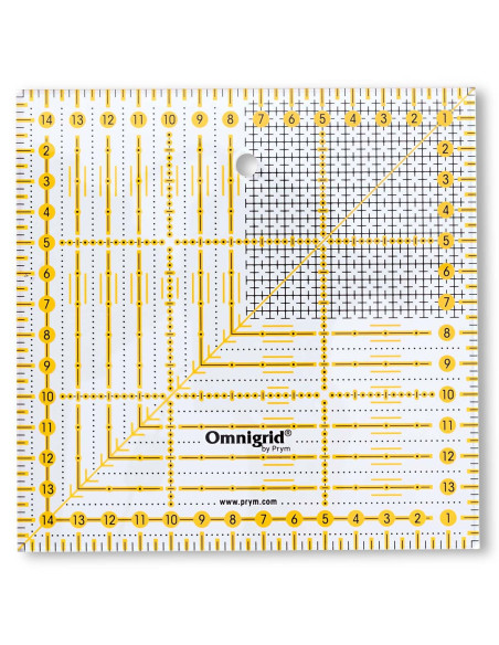 Righello patchwork Omnigrid griglia 15 x 15 cm