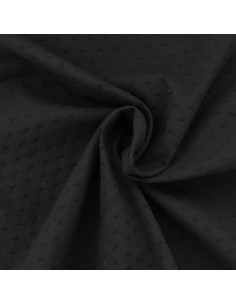 Tessuto cotone plumetis - Nero