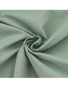Tessuto cotone plumetis - Verde grigio