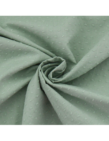 Tessuto cotone plumetis - Verde grigio