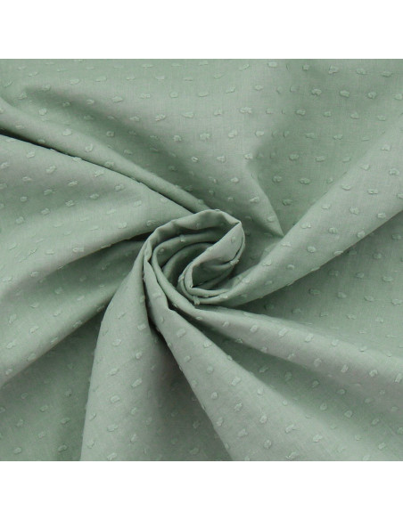 Tessuto cotone plumetis - Verde grigio