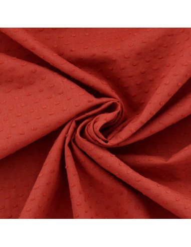 Tessuto cotone plumetis - Terracotta