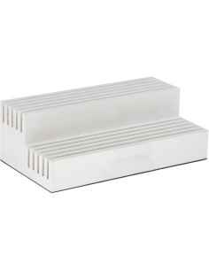 Cassetta in legno bianco con 10 scomparti per righelli patchwork