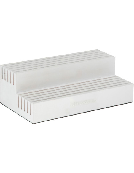 Cassetta in legno bianco con 10 scomparti per righelli patchwork