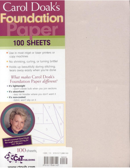 Set di 100 fogli Foundation Paper Carol Doak