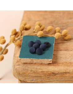 Pulsante rivestito in raso su gambo 10 mm - Denim