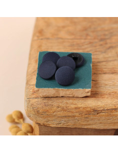 Pulsante rivestito in raso su gambo 18 mm - Denim