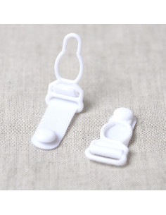 Set di 4 ganci per reggicalze in plastica - Bianco