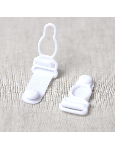 Set di 4 ganci per reggicalze in plastica - Bianco