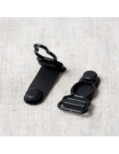 Set di 4 ganci per reggicalze in plastica - Nero