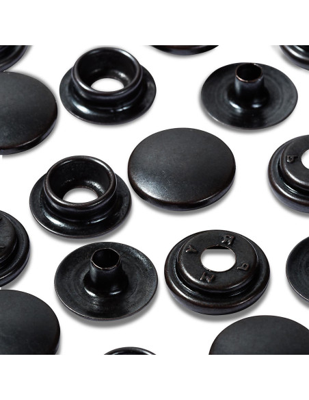 Multipack di 100 bottoni a pressione Sport Camping - Nero