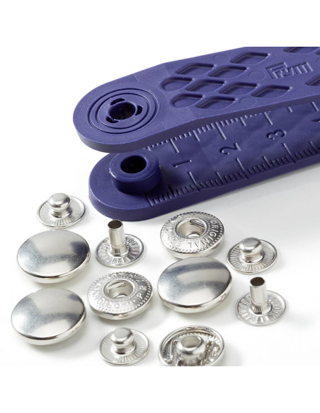 Multipack di 100 bottoni a pressione Anorak - Argento 15 mm