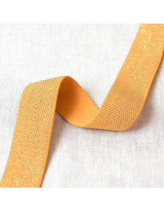 Elastico chevron metallico - Giallo senape e oro