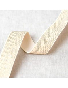Elastico chevron metallico - Ecru e oro
