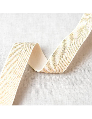 Elastico chevron metallico - Ecru e oro