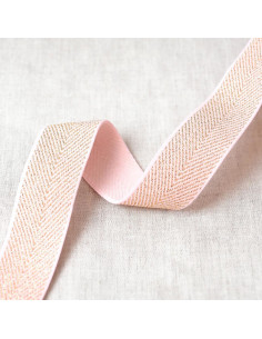 Elastico chevron metallico - Rosa e oro