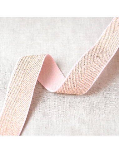 Elastico chevron metallico - Rosa e oro