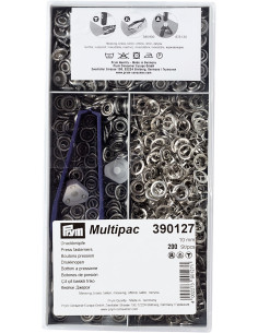 Multipack di 200 bottoni a pressione Jersey - Argento 10mm