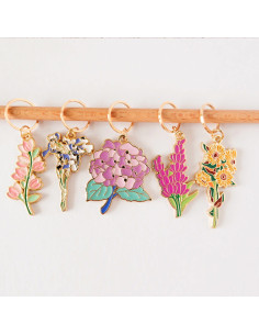 Set di 5 anelli segnapunti - Fiori di primavera