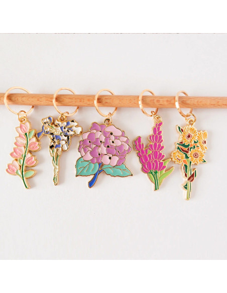 Set di 5 anelli segnapunti - Fiori di primavera