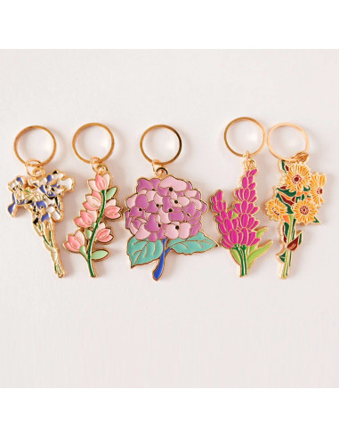 Set di 5 anelli segnapunti - Fiori di primavera
