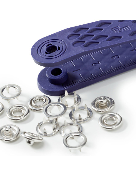 Multipack di 200 bottoni a pressione Jersey - Argento 10mm