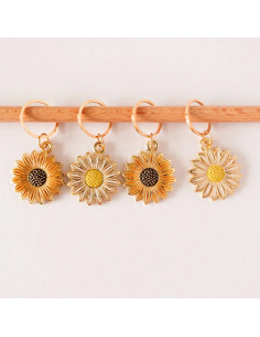 Set di 4 anelli marcapunti - Girasole