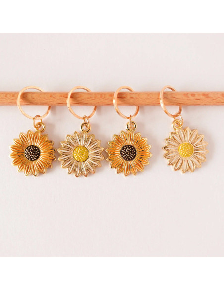 Set di 4 anelli marcapunti - Girasole