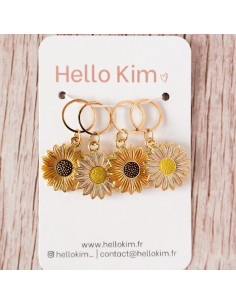 Set di 4 anelli marcapunti - Girasole 2