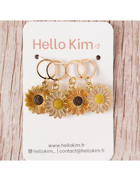Set di 4 anelli marcapunti - Girasole