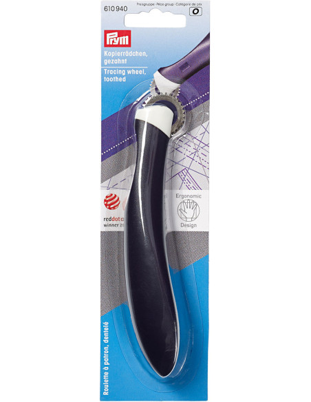 Rotella a motivo dentellato ergonomico