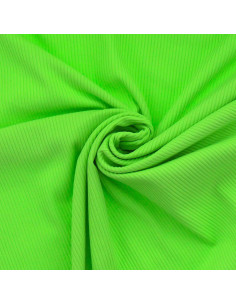 Tessuto jersey di cotone a coste - Verde mela