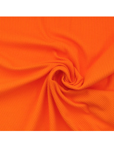 Tessuto jersey di cotone a coste - Arancione