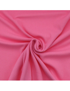 Tessuto jersey di cotone a coste - Rosa