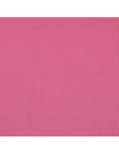 Tessuto jersey di cotone a coste - Rosa