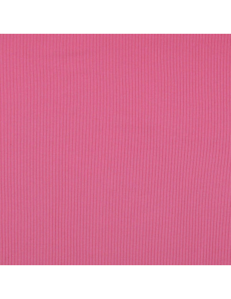 Tessuto jersey di cotone a coste - Rosa