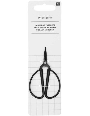 Forbici da ricamo grandi anelli neri Rico Design 9 cm